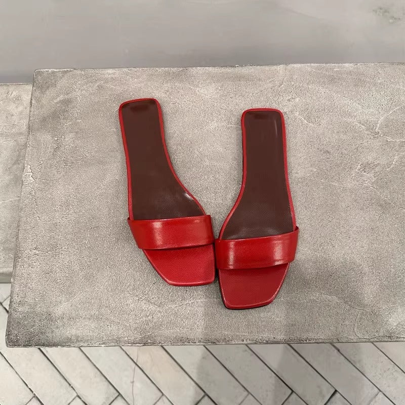 Damen Flache Sandalen mit geschwungenem Riemendesign und rutschfester Sohle Drune