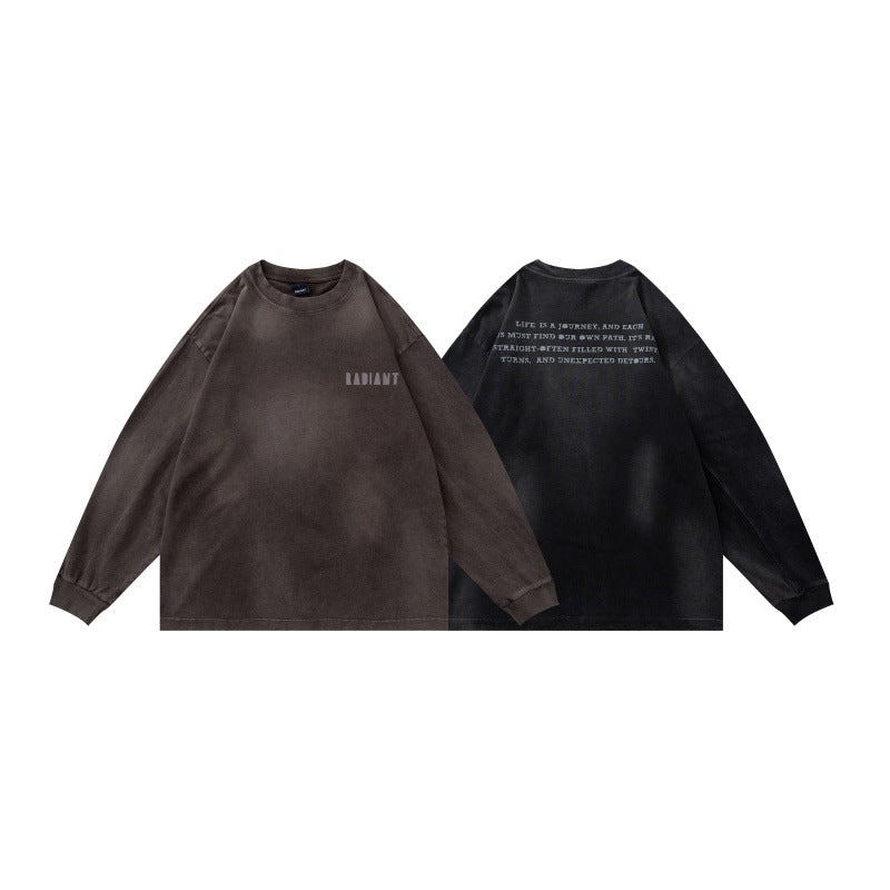 Unisex Oversize-Sweatshirt mit pigmentierter Waschung und dezentem Brustprint Drune