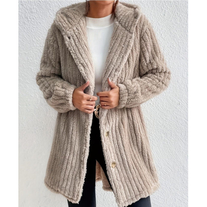Damen Kuschelige Strickjacke mit langen Ärmeln und voluminösem Schnitt Drune