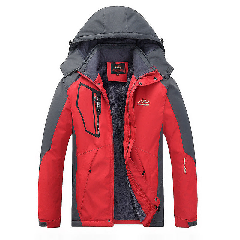 Herren technische Outdoorjacke mit herausnehmbarer Fleece‑Innenjacke und abnehmbarer Kapuze Drune