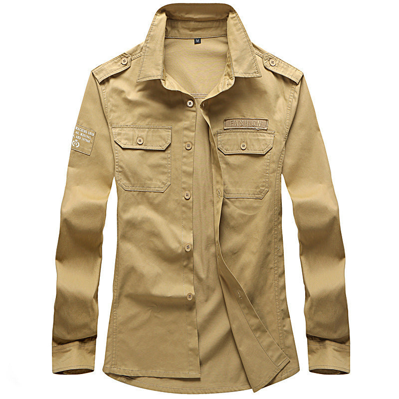 Herren Modische Hemdjacke mit praktischen Taschen Drune