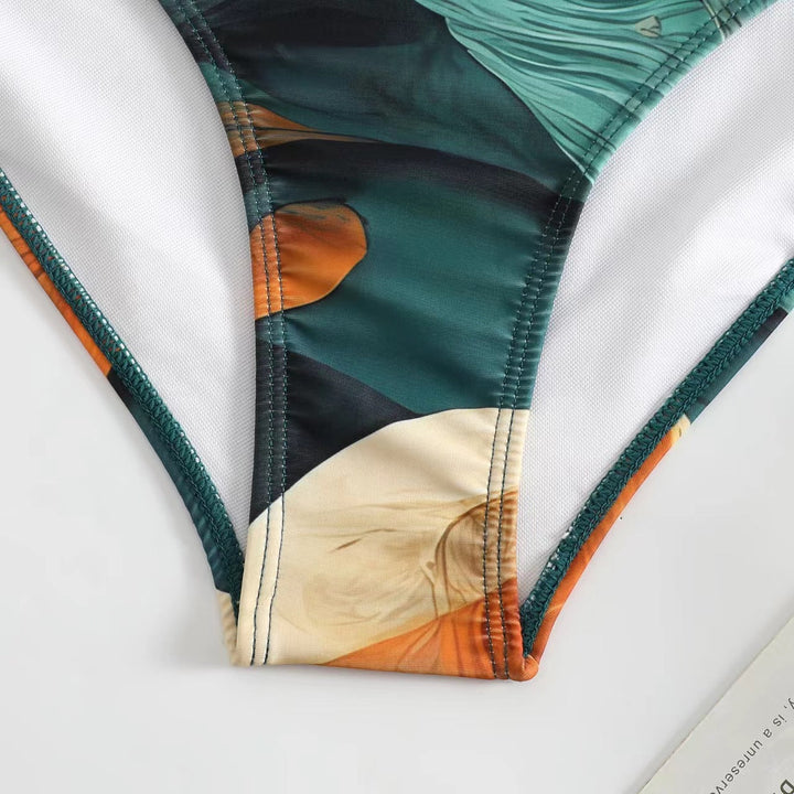 Drune | Damen Badeanzug-Set mit Elegantem Asymmetrischen Design und Verspieltem Rockdetail