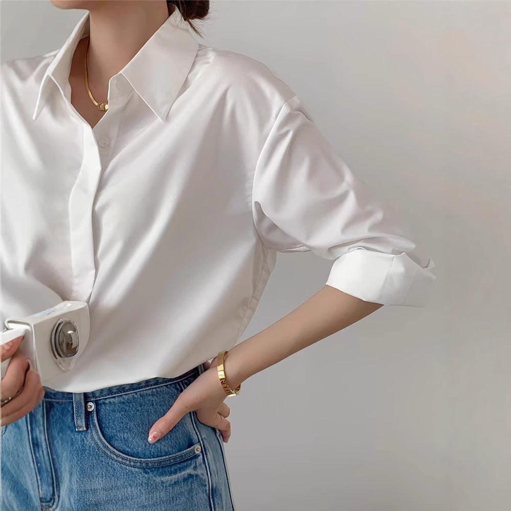 Damen Stilvolle Oversized Bluse Drune