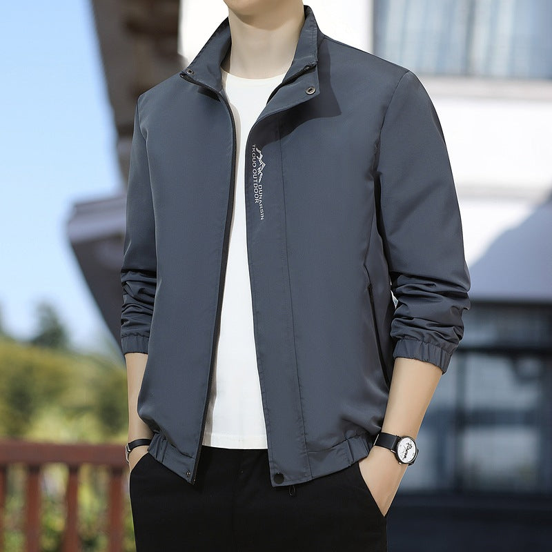 Herren Leichte Outdoorjacke mit hohen Kragen Drune