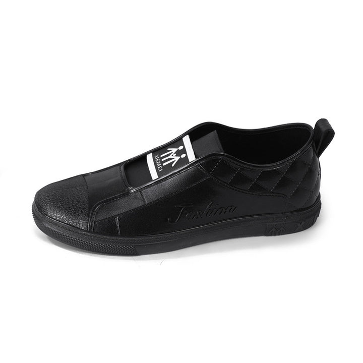 Damen Lässige Slip-On Sneaker in Lederoptik mit gesteppter Fersenpartie und kontrastierter Gummisohle Drune
