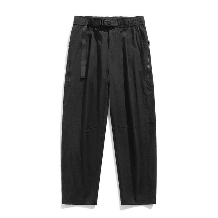 Herren Leichte Tech-Cargo-Hose mit elastischem Bund, Seitenzippern & Schnellverschluss-Gürtel Drune