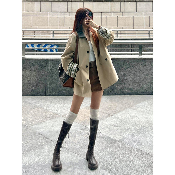 Damen Kniehohe Schnürstiefel mit robuster Profilsohle Drune