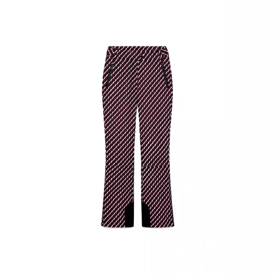 Damen Gemusterte Stretch-Joggpant mit ausgestelltem Schlag, elastischem Tunnelzugbund und Reißverschlusstaschen Drune