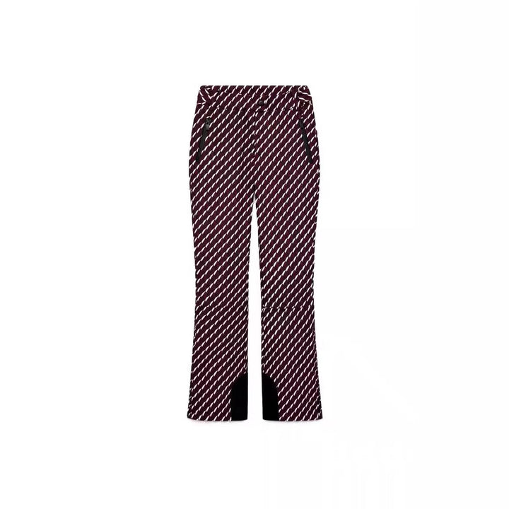 Damen Gemusterte Stretch-Joggpant mit ausgestelltem Schlag, elastischem Tunnelzugbund und Reißverschlusstaschen Drune