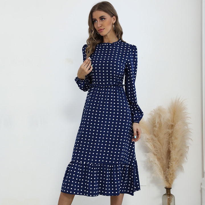 Damen Verspielt gemustertes Maxikleid mit Rüschendetails Drune
