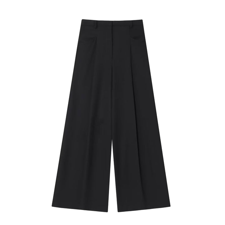 Damen Hochtaillierte Culotte-Hose mit weitem Bein und Bügelfalte Drune