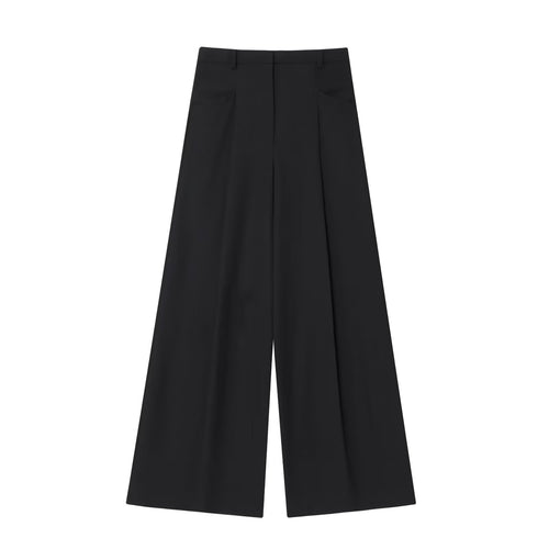 Damen Hochtaillierte Culotte-Hose mit weitem Bein und Bügelfalte Drune