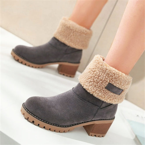 Damen Stiefeletten mit gefüttertem Schaft und rutschfester Sohle Drune