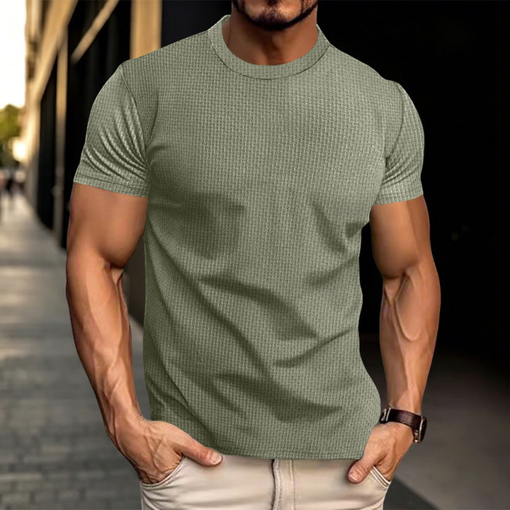 Herren Strukturiertes Kurzarm-T-Shirt aus Feinstrick Drune