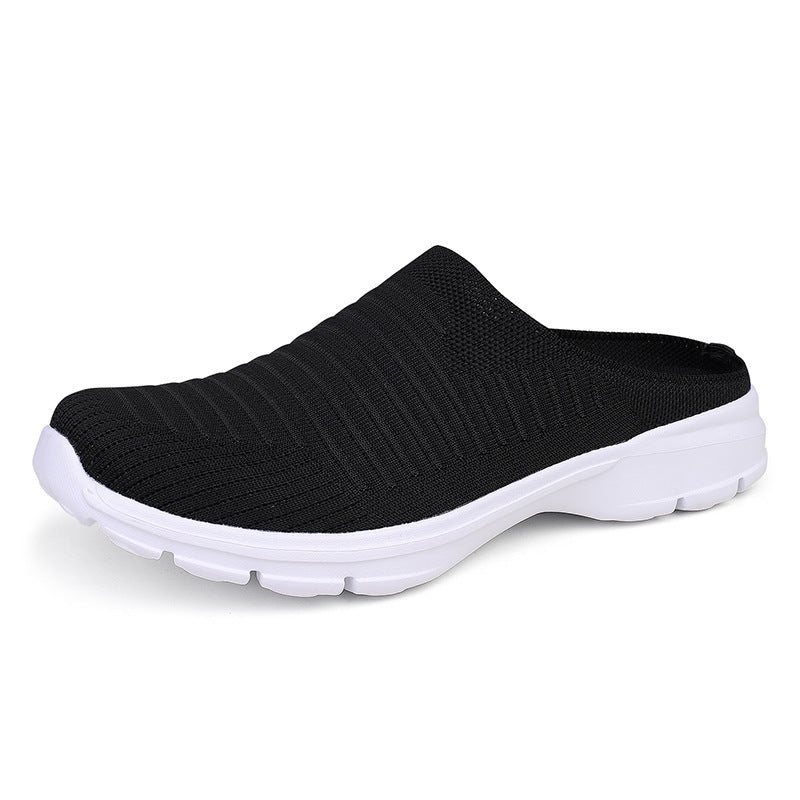 Damen nan gestrickter Schlupf-Clog mit stoßdämpfender EVA-Zwischensohle und ergonomischer Fersenstütze Drune