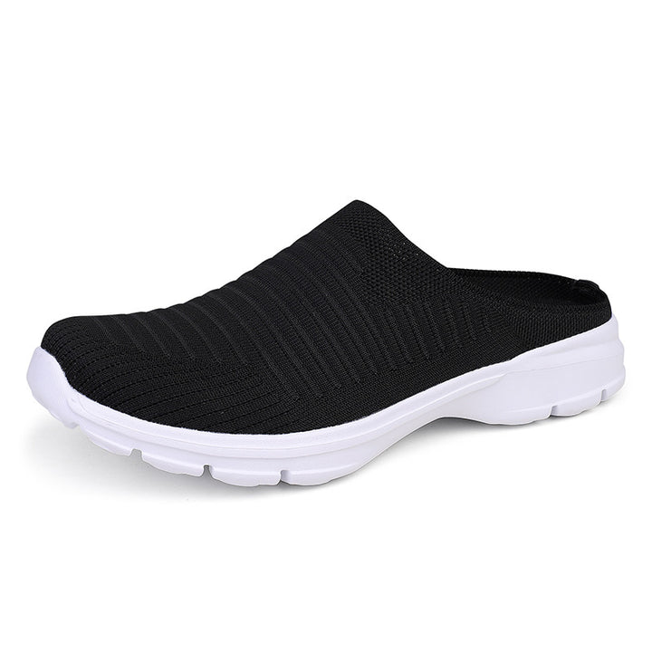 Damen nan gestrickter Schlupf-Clog mit stoßdämpfender EVA-Zwischensohle und ergonomischer Fersenstütze Drune
