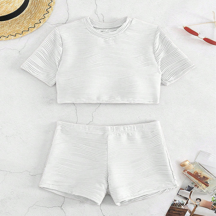 Damen Crop-Top und Shorts Set Drune