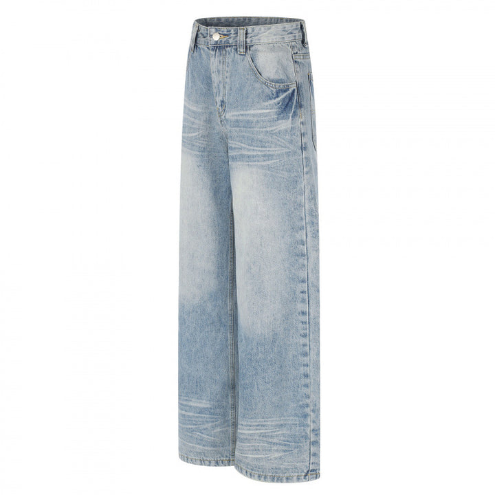 Damen Kurz geschnittene High‑Waist Culotte-Jeans mit weitem Bein, Retro‑Wash und softer Denimqualität Drune