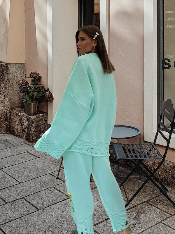 Damen Strickanzug mit oversized Schnitt und modischen Details Drune