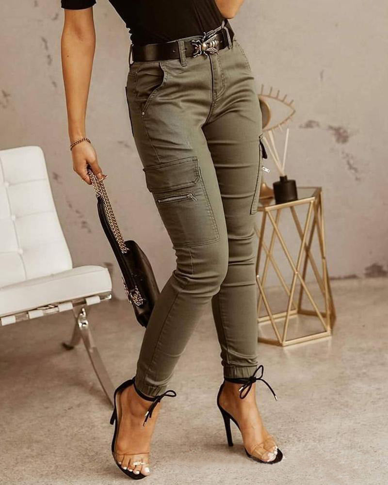Damen Cargo-Hose mit figurbetontem Schnitt und vielen praktischen Taschen Drune