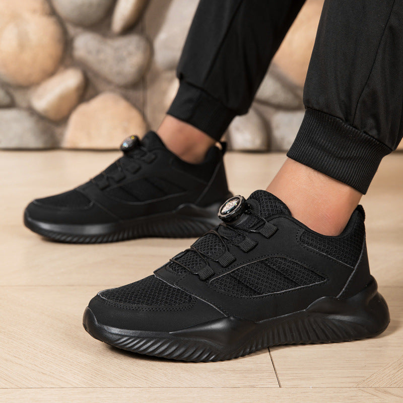 Herren Sportlicher Mesh-Oberflächen Sneaker mit Drehverschluss-Schnürsystem und stoßdämpfender Leichtsohle Drune