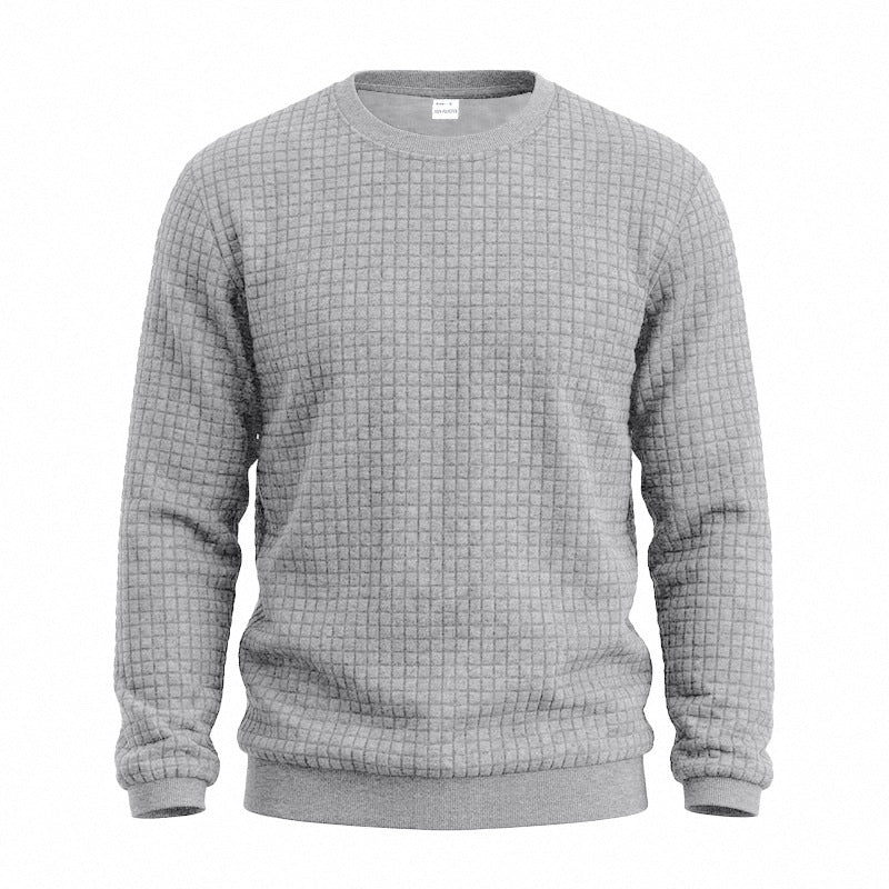Herren Strukturiertes Rundhals-Sweatshirt mit Waffelstruktur und Rippbündchen Drune