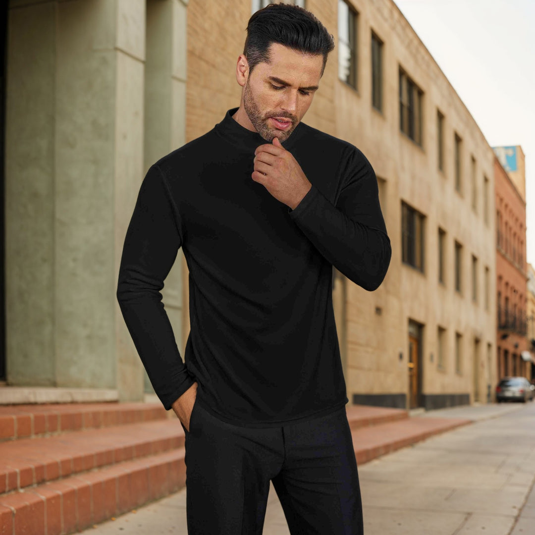 Herren Stehkragen Pullover aus weichem Baumwollmix Drune