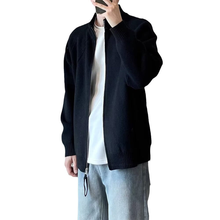 Herren Elegante Strickjacke mit Stehkragen Drune