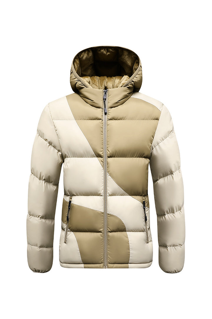 Herren Steppjacke mit kontrastreichen Paneelen, Kapuze und thermischer Synthetikfüllung Drune