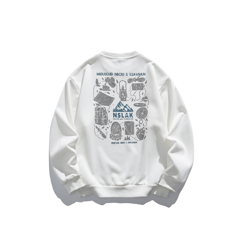 Unisex Lockeres Rundhals-Sweatshirt mit feiner Waffelstruktur Drune