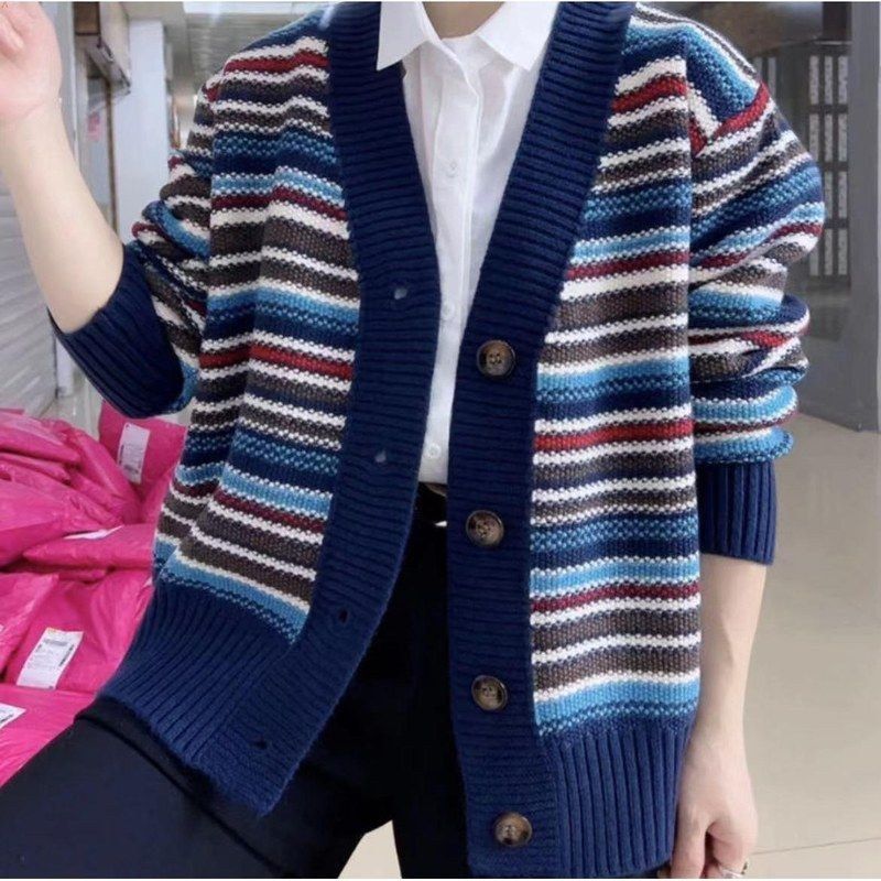 Damen Strickjacke mit vielfältigem Streifendesign Drune