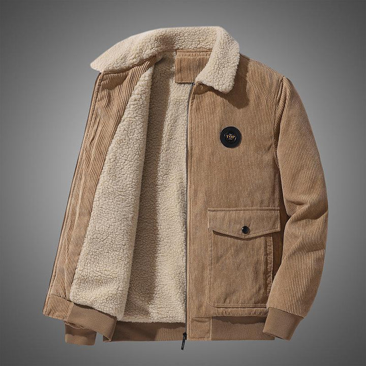 Herren Cord-Blouson mit Teddyfutter, Sherpa-Innenlage und Pattentaschen Drune