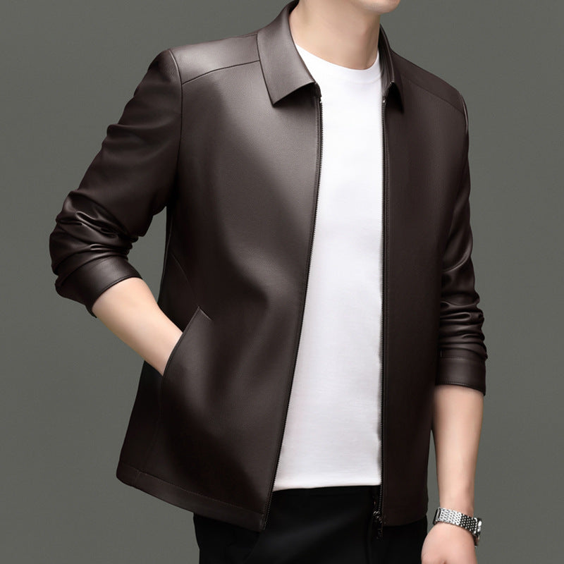 Herren leichte Freizeitjacke aus hochwertigem Kunstleder Drune