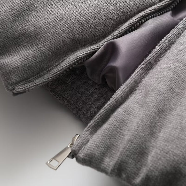 Damen Cropped wattierte Jacke mit Stehkragen und verdecktem Reißverschluss Drune