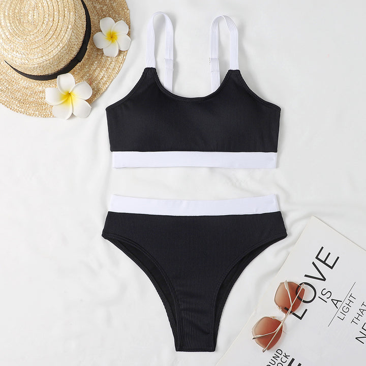 Damen Bikiniset mit raffiniertem Rippdesign und verstellbaren Trägern Drune