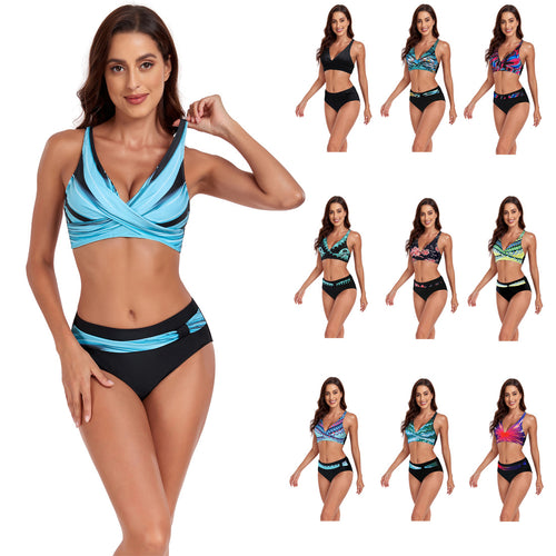 Damen Sportliches Bikini-Set mit trendigem Schnitt und modernem Grafikdesign Drune