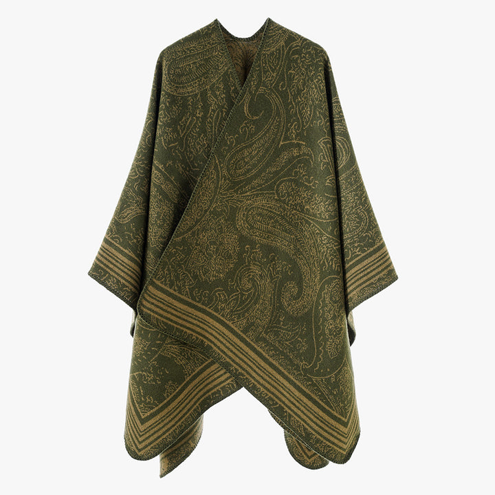 Damen Jacquardponcho mit Paisley‑Jacquard und kimonoähnlicher Oversize‑Silhouette Drune
