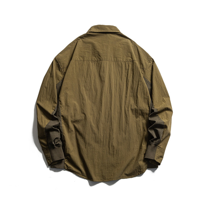 Herren Oversized Hemd mit Brusttasche und Rippbündchen Drune