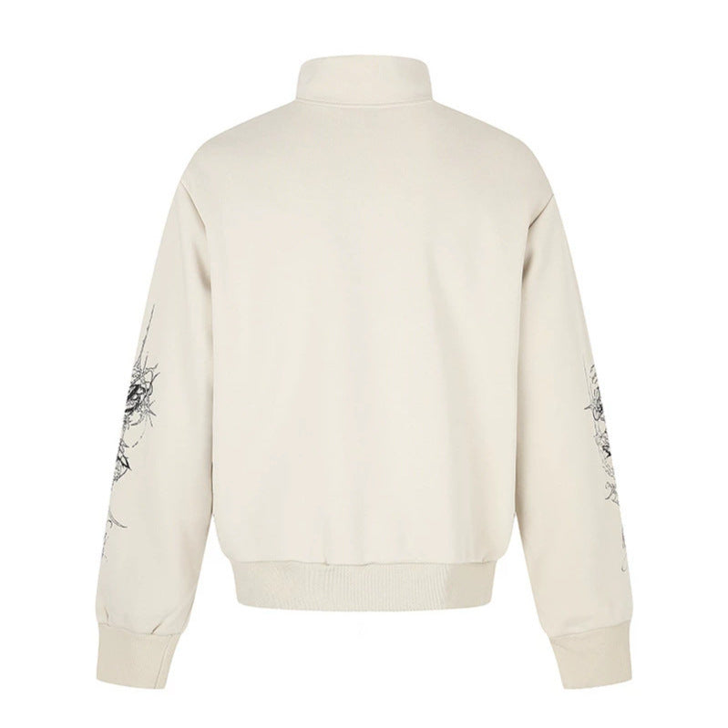 Damen Zip-Sweatjacke mit Stehkragen und Leoparden‑Union‑Jack‑Print Drune