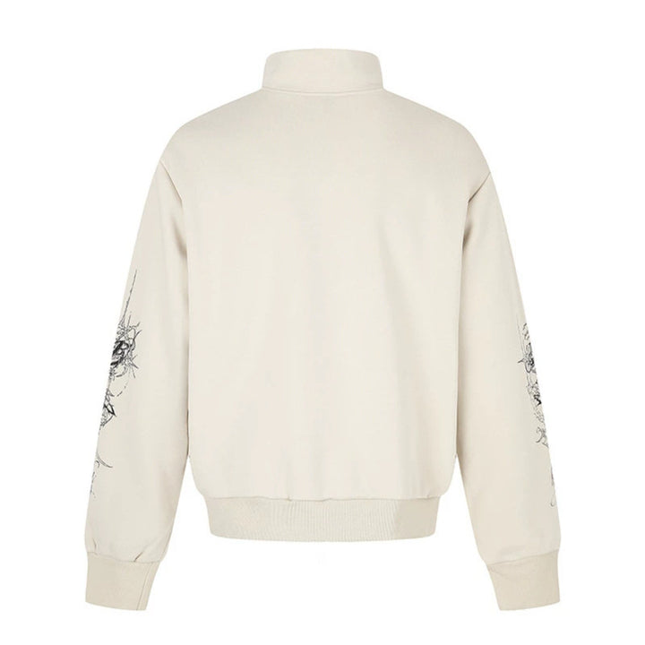 Damen Zip-Sweatjacke mit Stehkragen und Leoparden‑Union‑Jack‑Print Drune