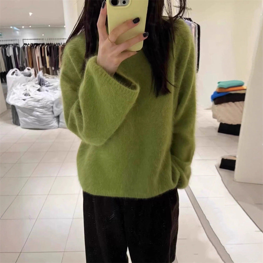 Damen Flauschiger Pullover mit oversized Schnitt aus Mohair-Wolle Drune