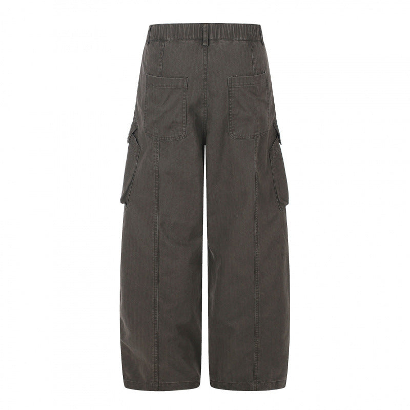 Damen weite Cargo‑Culottehose mit hoher Taille, aufgesetzten Klappentaschen und lässiger Cropped‑Silhouette Drune