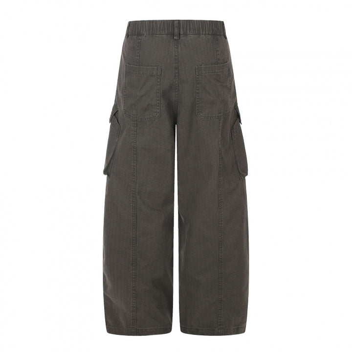 Damen weite Cargo‑Culottehose mit hoher Taille, aufgesetzten Klappentaschen und lässiger Cropped‑Silhouette Drune