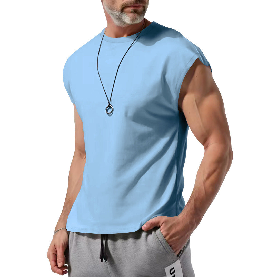 Herren schickes ärmelloses T-Shirt aus atmungsaktivem Baumwollmix Drune