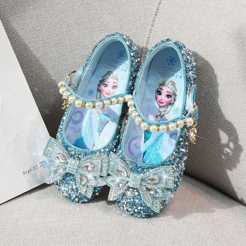 Mädchen Glitzernde Ballerinas mit perlenbesetztem Riemen Drune