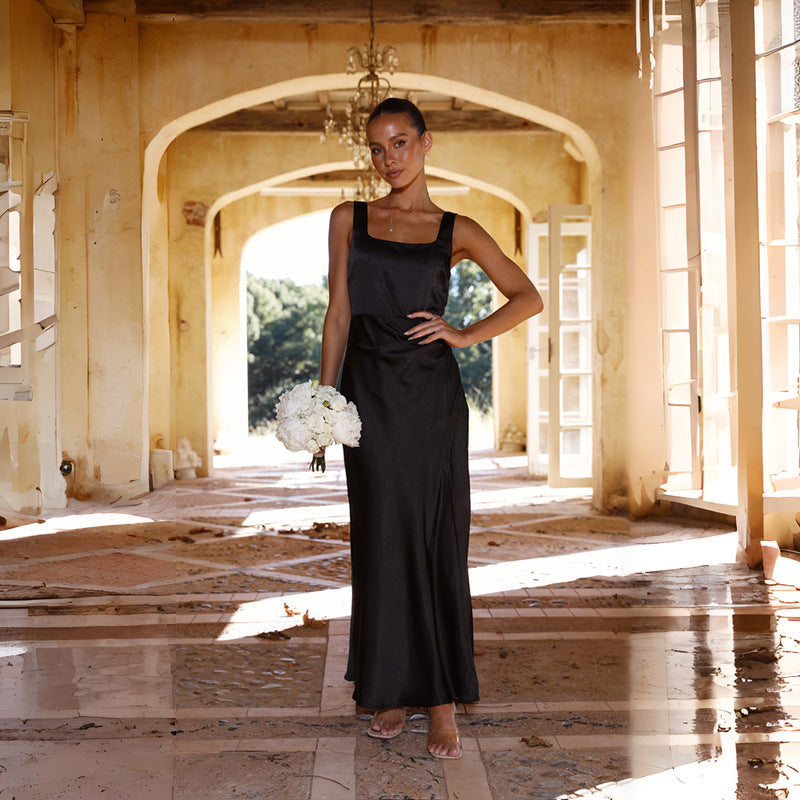 Damen Abendkleid mit hohem Schlitz und schicker Silhouette Drune