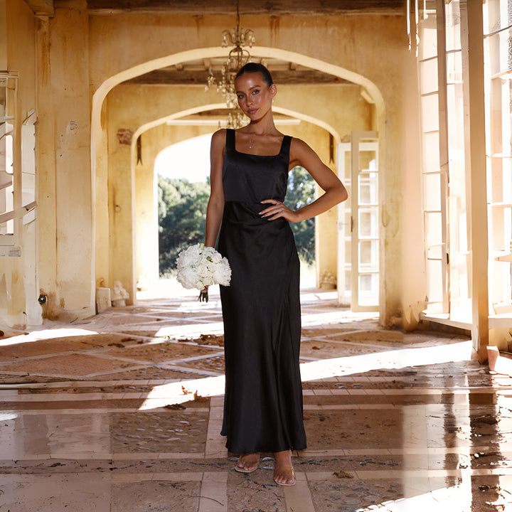 Damen Abendkleid mit hohem Schlitz und schicker Silhouette Drune