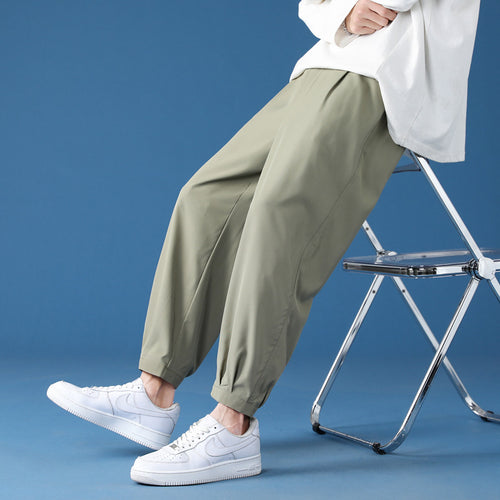 Herren nan weite technische Jogginghose mit elastischem Bund, gekräuseltem Beinabschluss und atmungsaktivem Stretchmaterial Drune