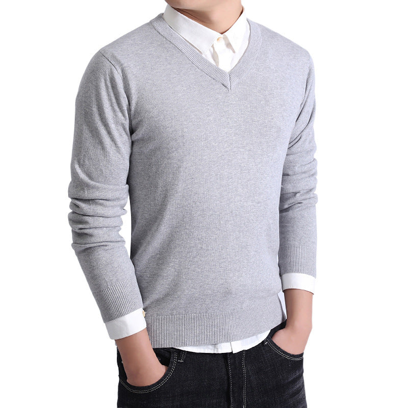 Herren modischer V-Ausschnitt Pullover aus weicher Baumwolle Drune