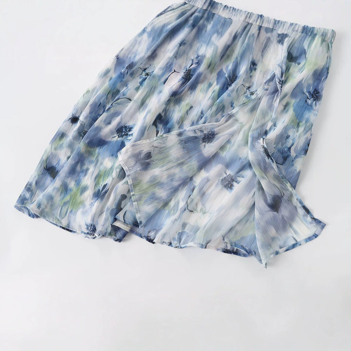 Damen Maxikleid mit elegantem, floralem Design und raffiniertem Rückenausschnitt Drune